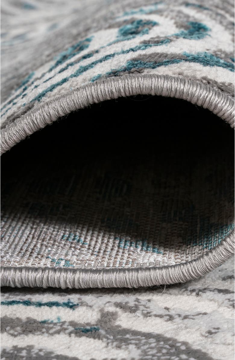 JONATHAN Y Timeworn Modern Abstract Area Rug, Alternate, color, Gray/Turquoise