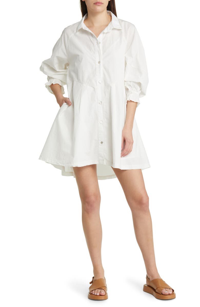 Free People Hannah Cotton Poplin Mini Shirtdress, Main, color, 