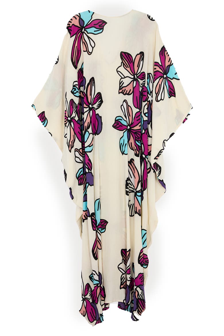 Summer Bloom Kaftan Dress, Alternate, color, WHITE