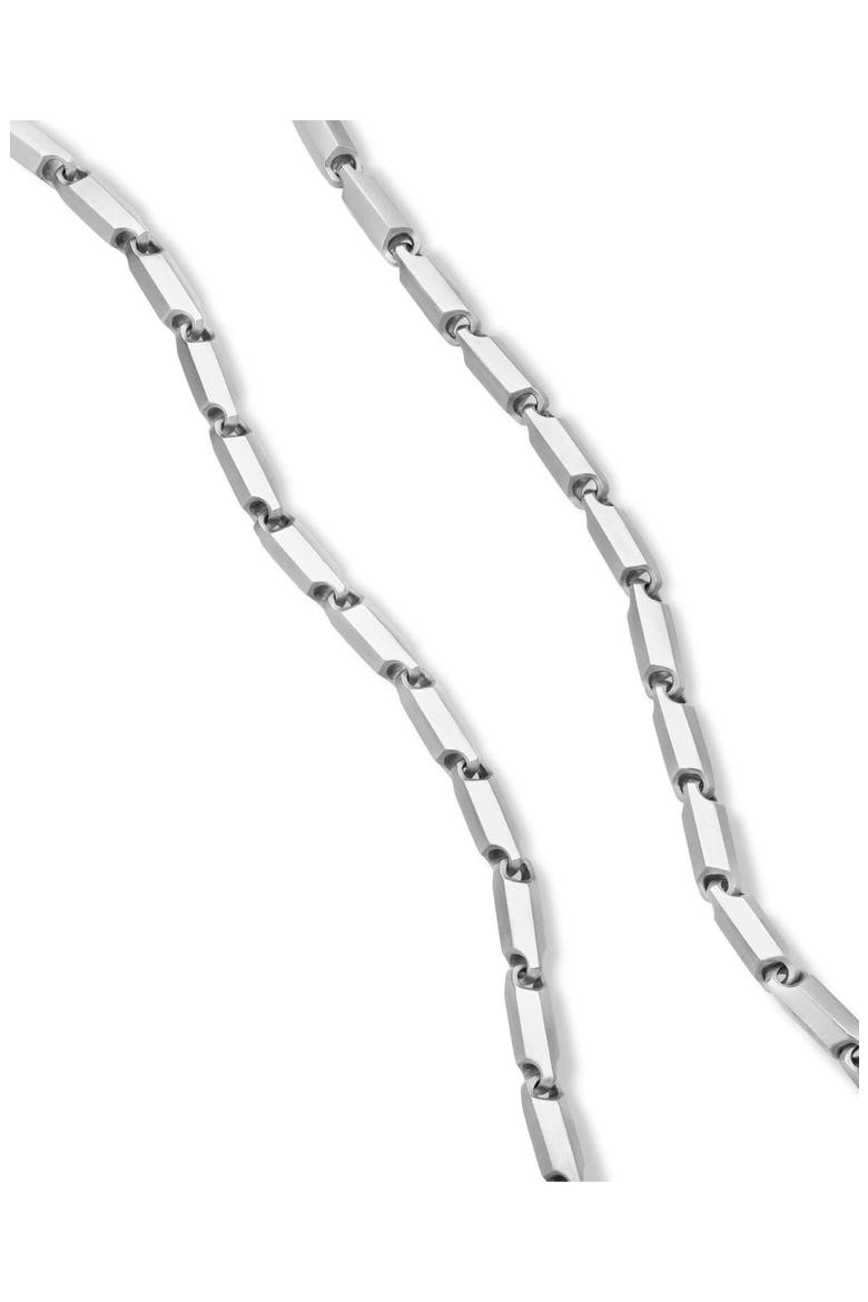 Men's Faceted Link Necklace in Sterling Silver, 3mm, Alternate, color, STERLING SILVER