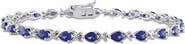Julianna B. Lab-Created Gemstone Pear X Link Bracelet