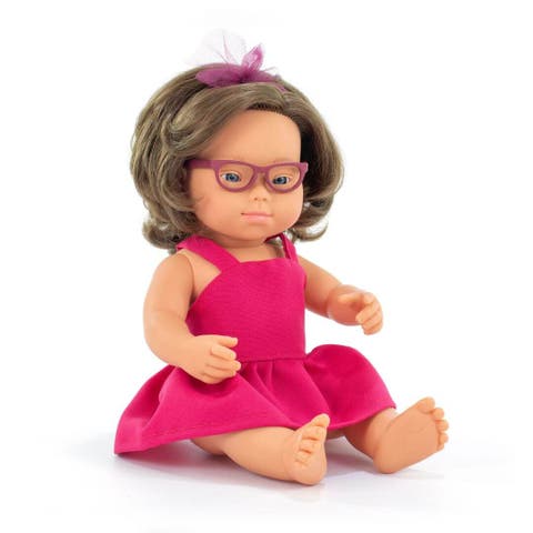 Baby Doll Caucasian Girl With Down Syndrome And Glasses 15'' (Box) - My Friends & Me