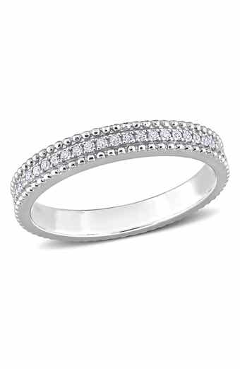 Delmar Sterling Silver Diamond Eternity Band Ring - 0.10 ctw