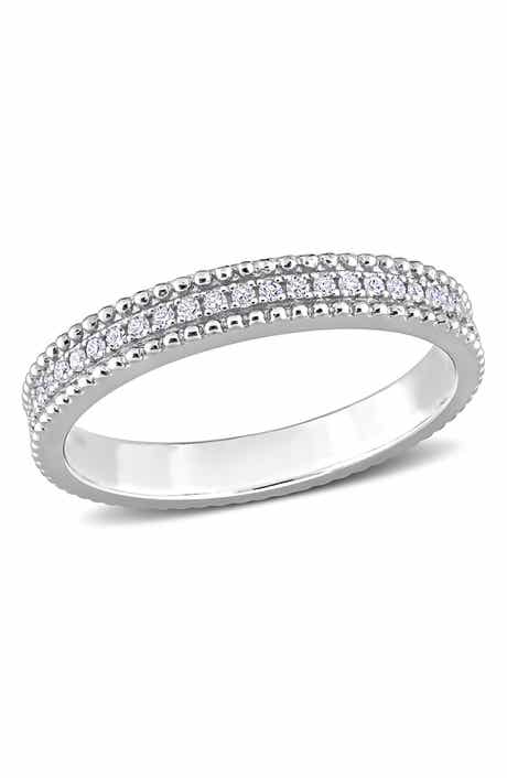 Delmar Sterling Silver Diamond Eternity Band Ring - 0.10 ctw