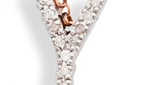 Meshmerise Diamond Initial Bezel Bracelet In Rose-y