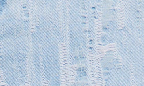 Desigual Distressed Stripe Wide Leg Jeans In Blue