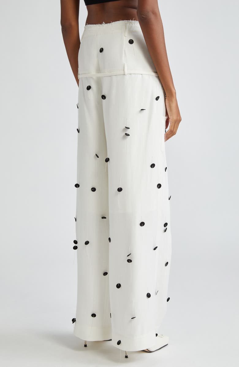 Jacquemus Criollo Embroidered Polka Dot Belted Wide Leg Pants, Alternate, color,