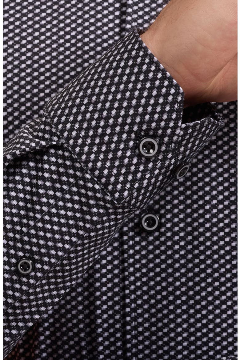 Devon OoohCotton® Microprint Button-Up Shirt, Alternate, color, BLACK