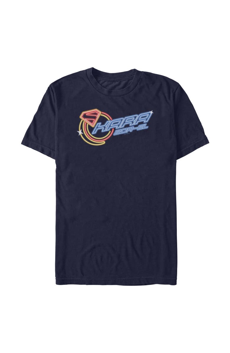 Supergirl Men's Supergirl Kara Moon Neon Sign Graphic T-Shirt, Main, color, Navy Blue