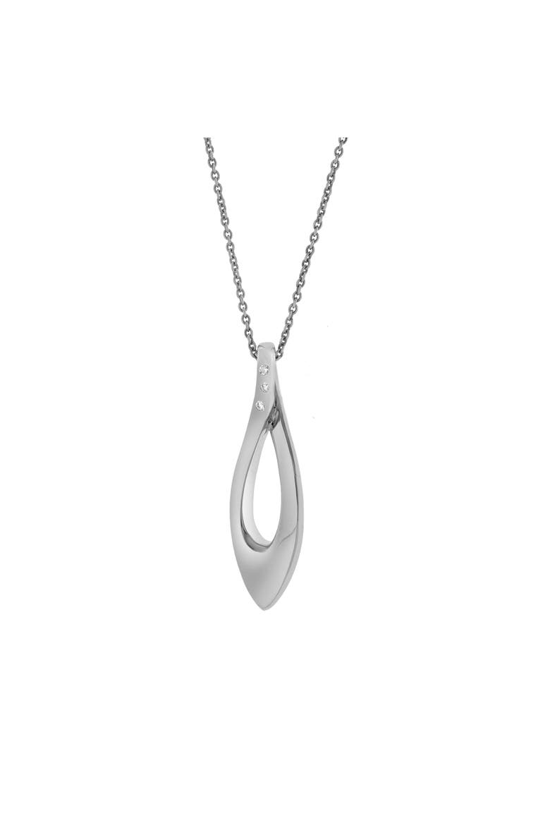 Liyana Sterling Silver 0.03 Ct Diamond Teardrop Twist Pendant, Alternate, color, 925 Sterling Silver