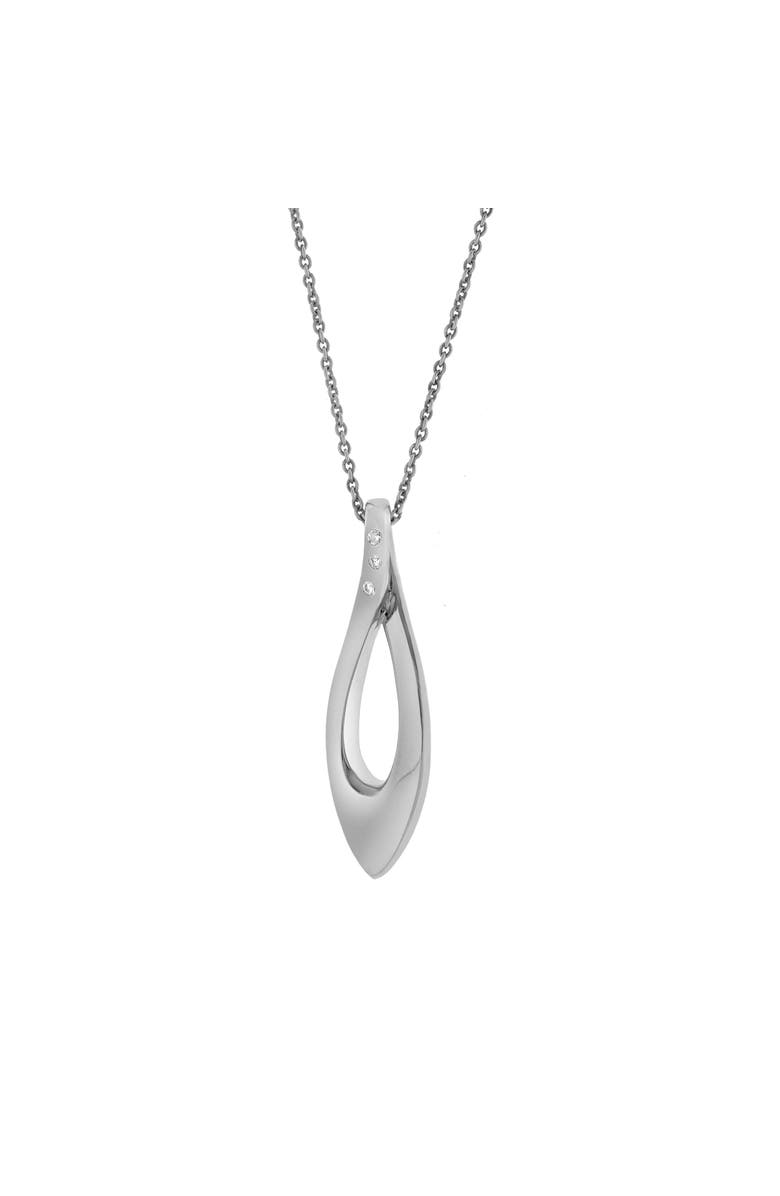 LuvMyJewelry Liyana Sterling Silver 0.03 Ct Diamond Teardrop Twist Pendant, Alternate, color, 925 Sterling Silver