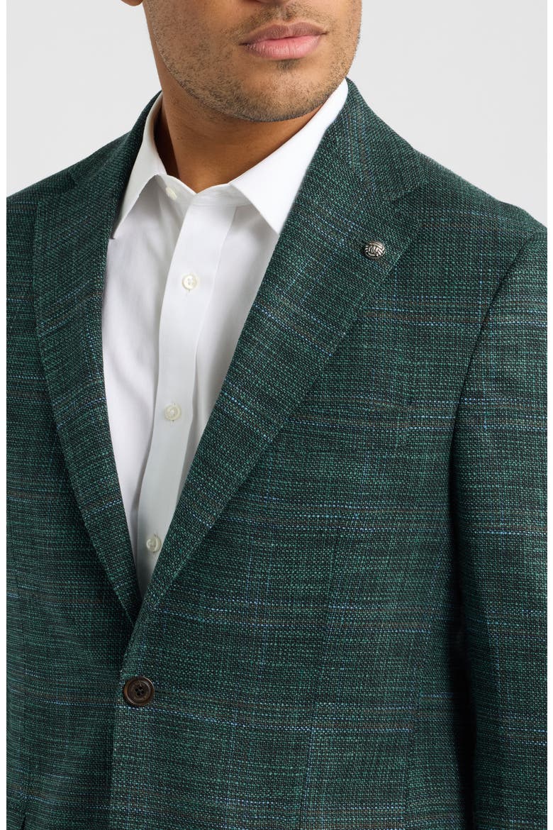 Midland Windowpane Sport Coat, Alternate, color, FOREST GREEN