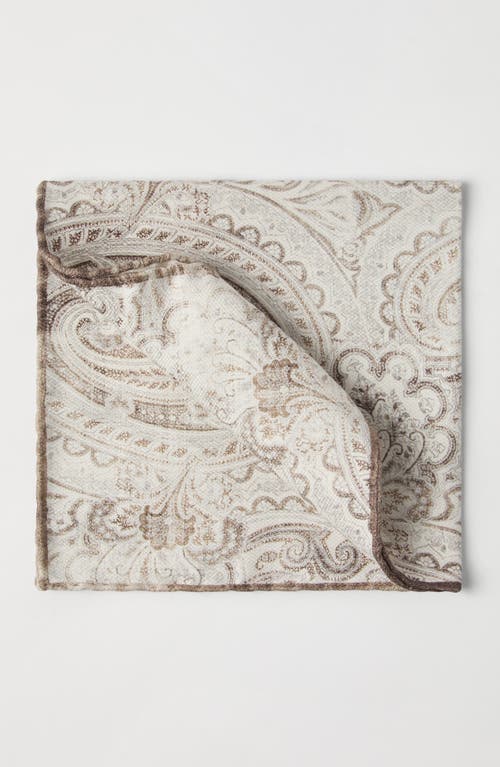Brunello Cucinelli Double Face Silk Pocket Square In Panama