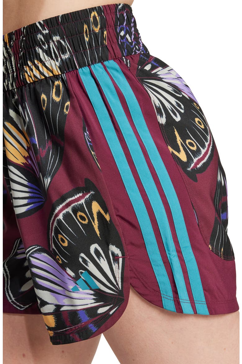 Print 3-Stripes Shorts, Alternate, color, BLACK/ AMAZON RED/ ENERGY INK