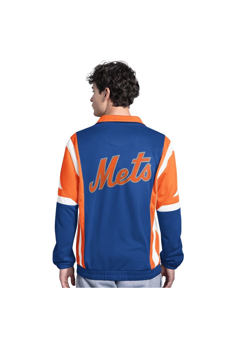 Men's Starter Royal/Orange New York Mets Contender Tricot Full-Zip Track Jacket, Alternate, color, Royal
