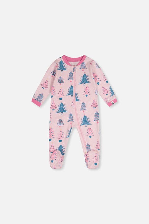 Tree Organic Cotton Front Zipper Footed One Piece Pajama