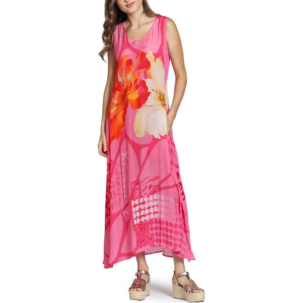 Apny Sleeveless Maxi Dress In Pink