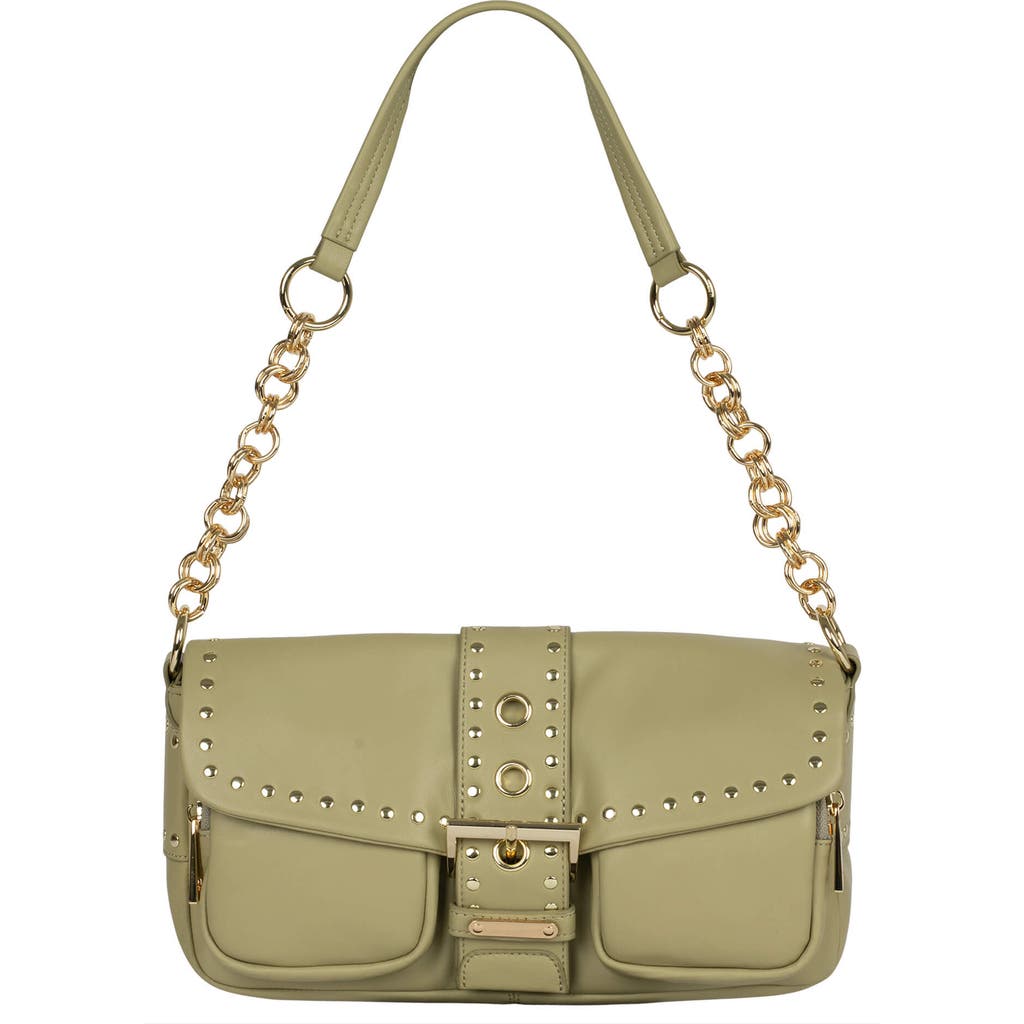 Jeffrey Campbell Night Out Leather Shoulder Bag In Sage