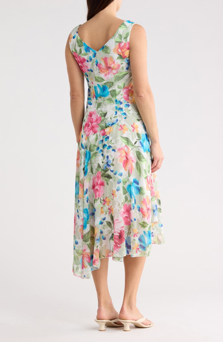 Connected Apparel Yoryu Asymmetric Midi Dress, Alternate, color, Sage