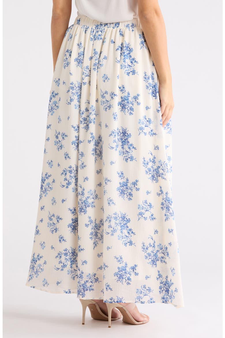 Leopard Print Flared Midi Skirt, Alternate, color, IVORY/ BLUE