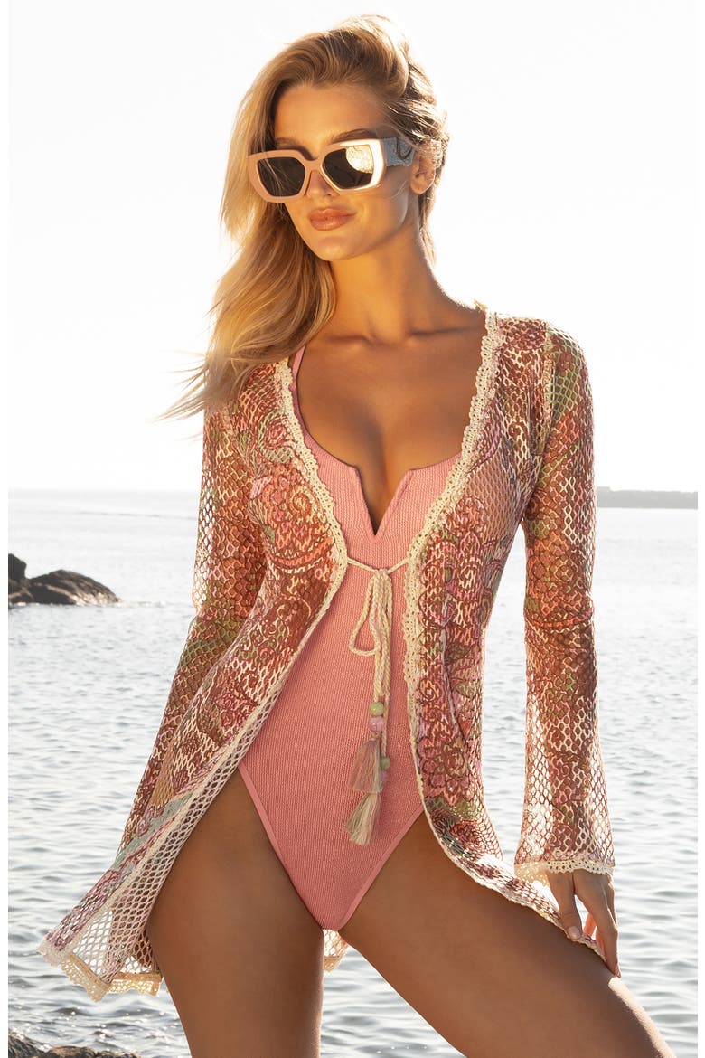 Paradise Cover-Up, Alternate, color, BROWN MULTI