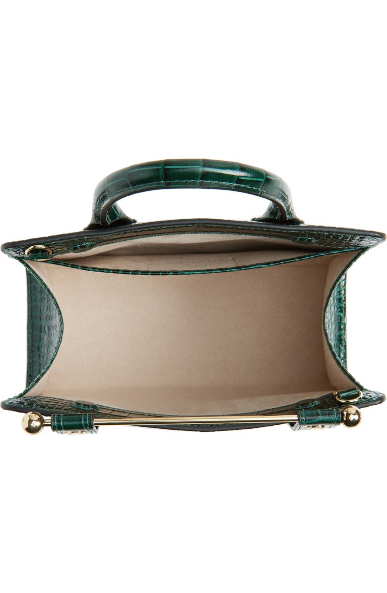 Strathberry Mini Croc Embossed Leather Tote, Alternate, color, Bottle Green