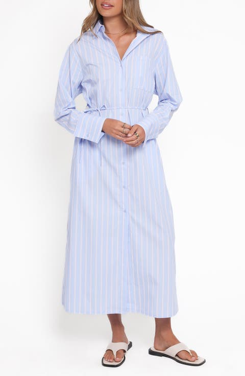 Harlan Long Sleeve Cotton Shirtdress