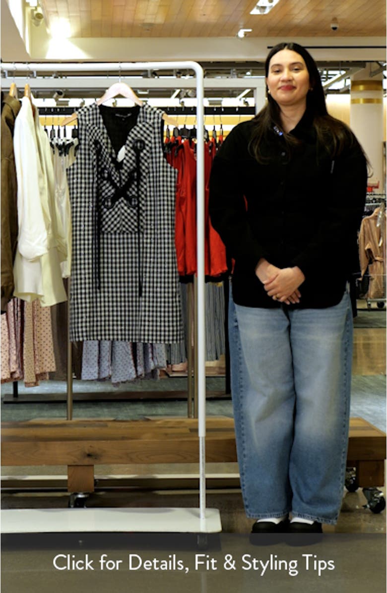 Check Grommet Sleeveless Shift Dress, sales video thumbnail