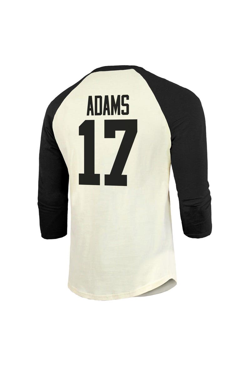 Men's Majestic Threads Davante Adams Cream/Black Las Vegas Raiders Vintage Player Name & Number 3/4-Sleeve Fitted T-Shirt, Alternate, color, Cream
