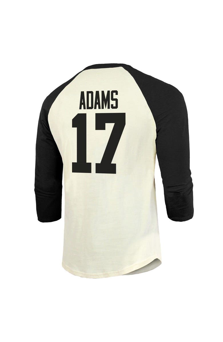 Majestic Threads Men's Majestic Threads Davante Adams Cream/Black Las Vegas Raiders Vintage Player Name & Number 3/4-Sleeve Fitted T-Shirt, Alternate, color, Cream