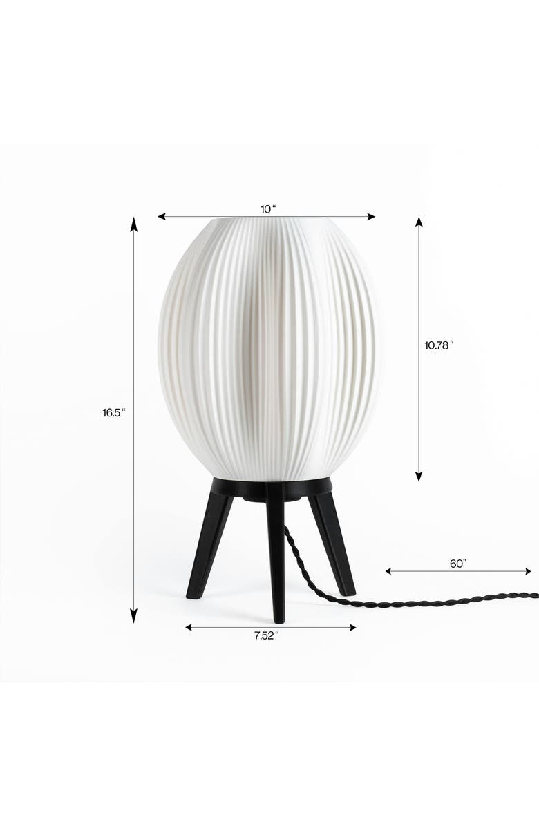 JONATHAN Y Wavy 16.5" Modern Contemporary Plant-Based PLA 3D Printed Dimmable LED Table Lamp, Alternate, color, White/Black