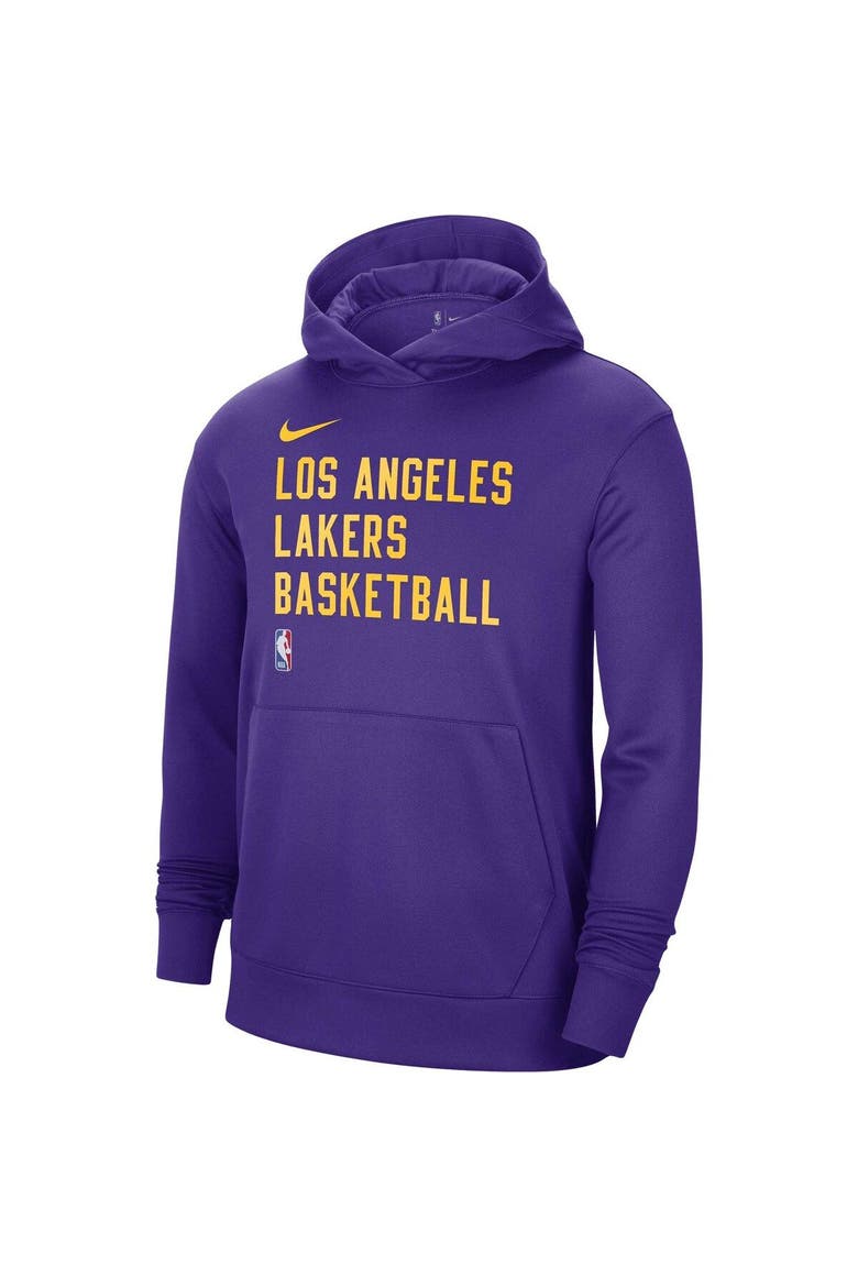 Unisex Nike Purple Los Angeles Lakers 2023/24 Performance Spotlight On-Court Practice Pullover Hoodie, Alternate, color, Purple