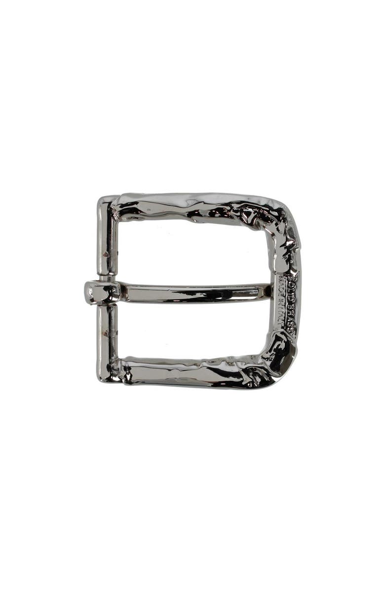 Trafalgar 35mm Italian Rippled Textured Solid Brass Harness Belt Buckle, Alternate, color, Shiny Nickel