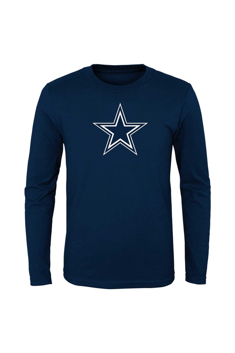 Youth Navy Dallas Cowboys Primary Logo Long Sleeve T-Shirt, Main, color, Navy