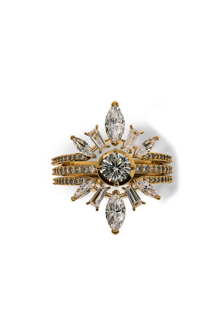 Cannes Cubic Zirconia Stack Ring, Main, color, GOLD