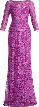 Tadashi Shoji Embellished Illusion Gown
