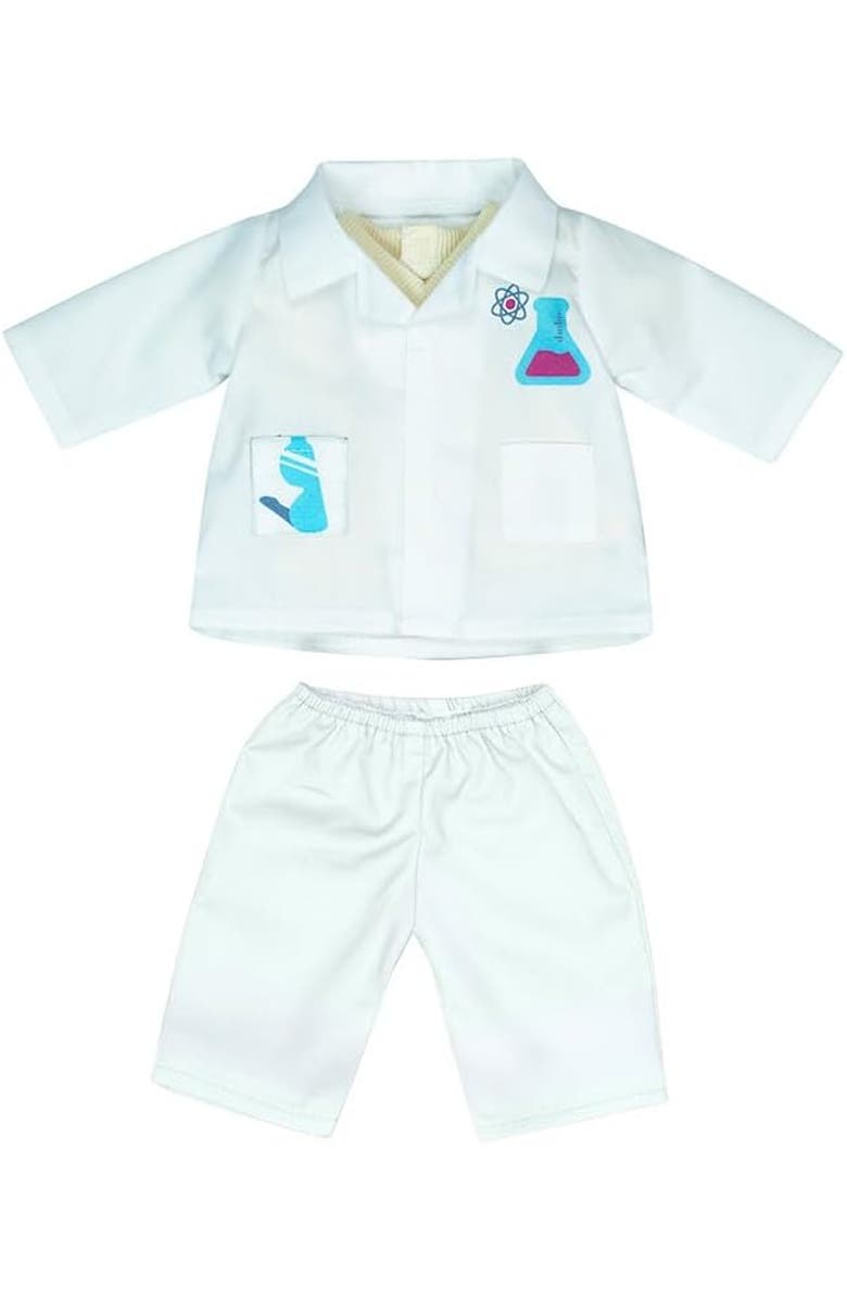 Miniland Careers Collection - Scientist Doll Outfit with Lab Coat & Pants for 15" Baby Dolls, Main, color, White Multi