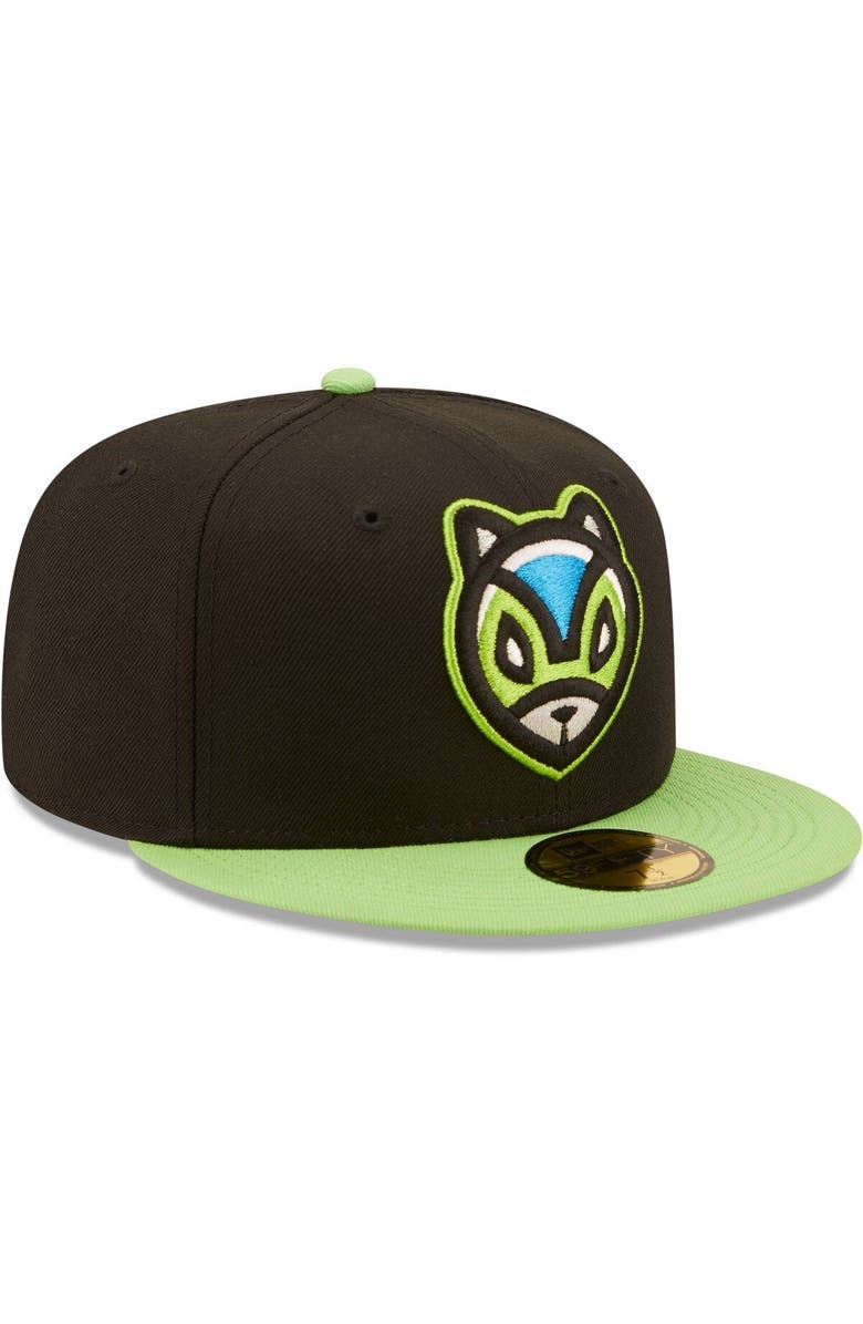 New Era Men's New Era Black/Green Ardillas Voladoras de Richmond Copa De La Diversion 59FIFTY Fitted Hat, Alternate, color, 