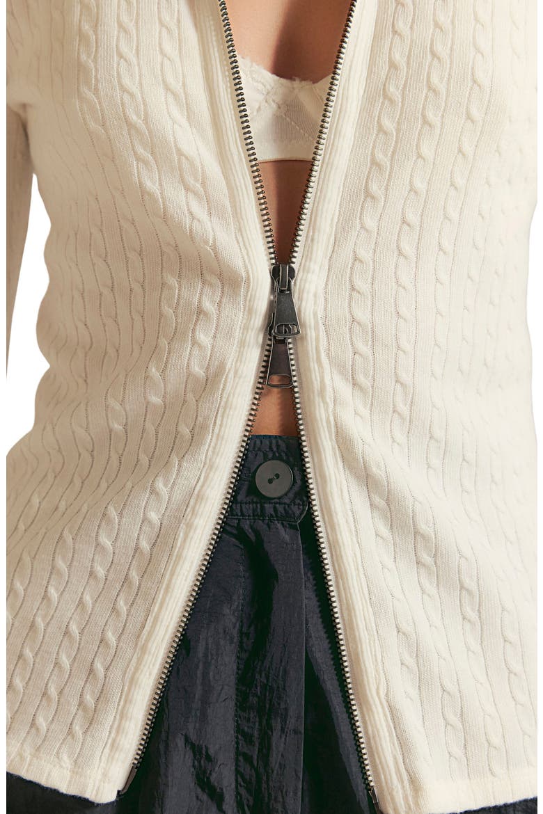 Brunch GIrl Zip Cardigan, Alternate, color, CLEAN IVORY