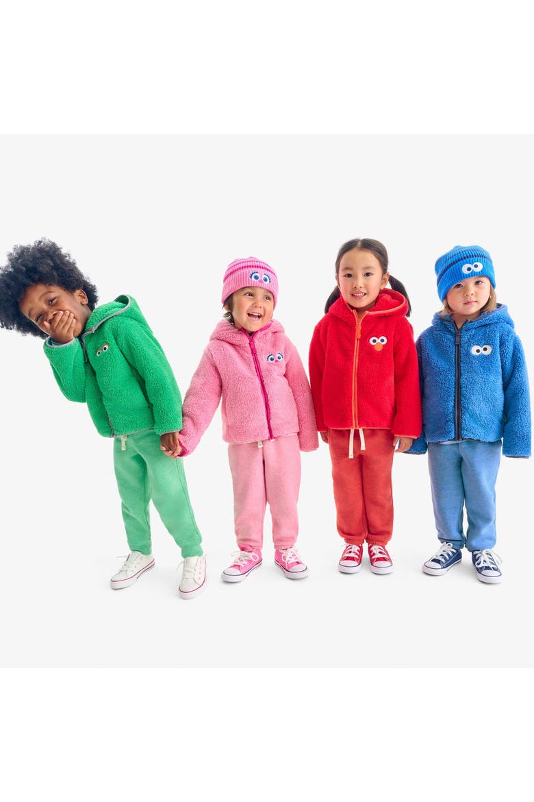 Kids Sesame Street Teddy Fleece Jacket, Alternate, color, Taffy