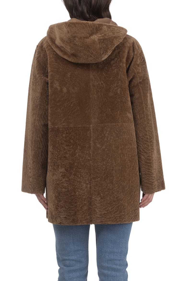 Reversible Textured Genuine Shearling Jacket, Alternate, color, CAMEL/CAMEL