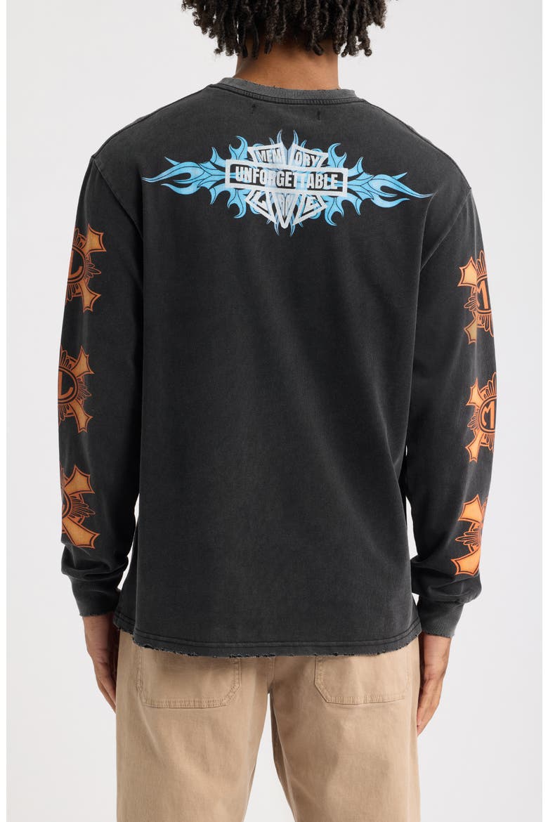 Flame Shield Oversize Cotton Graphic T-Shirt, Alternate, color, VINTAGE BLACK