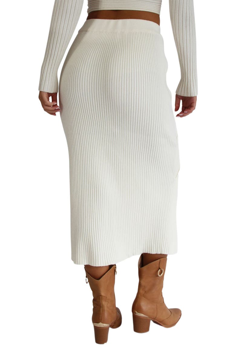 Belle & Bloom All My Life Knit Midi Skirt, Alternate, color, Cream
