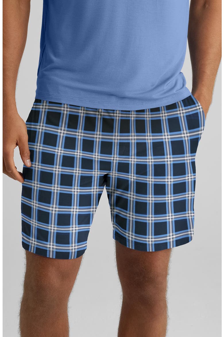 Second Skin Modal Blend Pajama Shorts, Main, color, SAM PLAID DRESS BLUES
