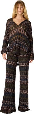 Missoni Trousers In Viscose Lamé Arabesque Motif