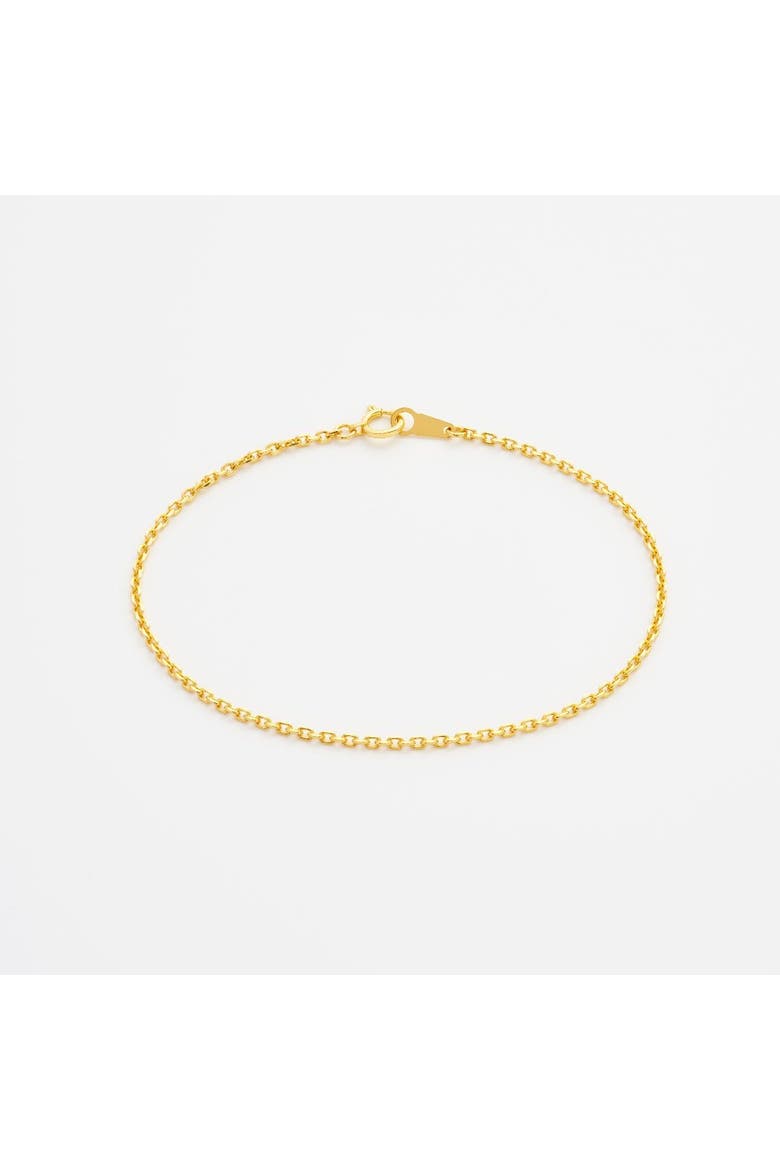 Wide Diamond Cut Cable Chain Bracelet, Main, color, Gold 24k