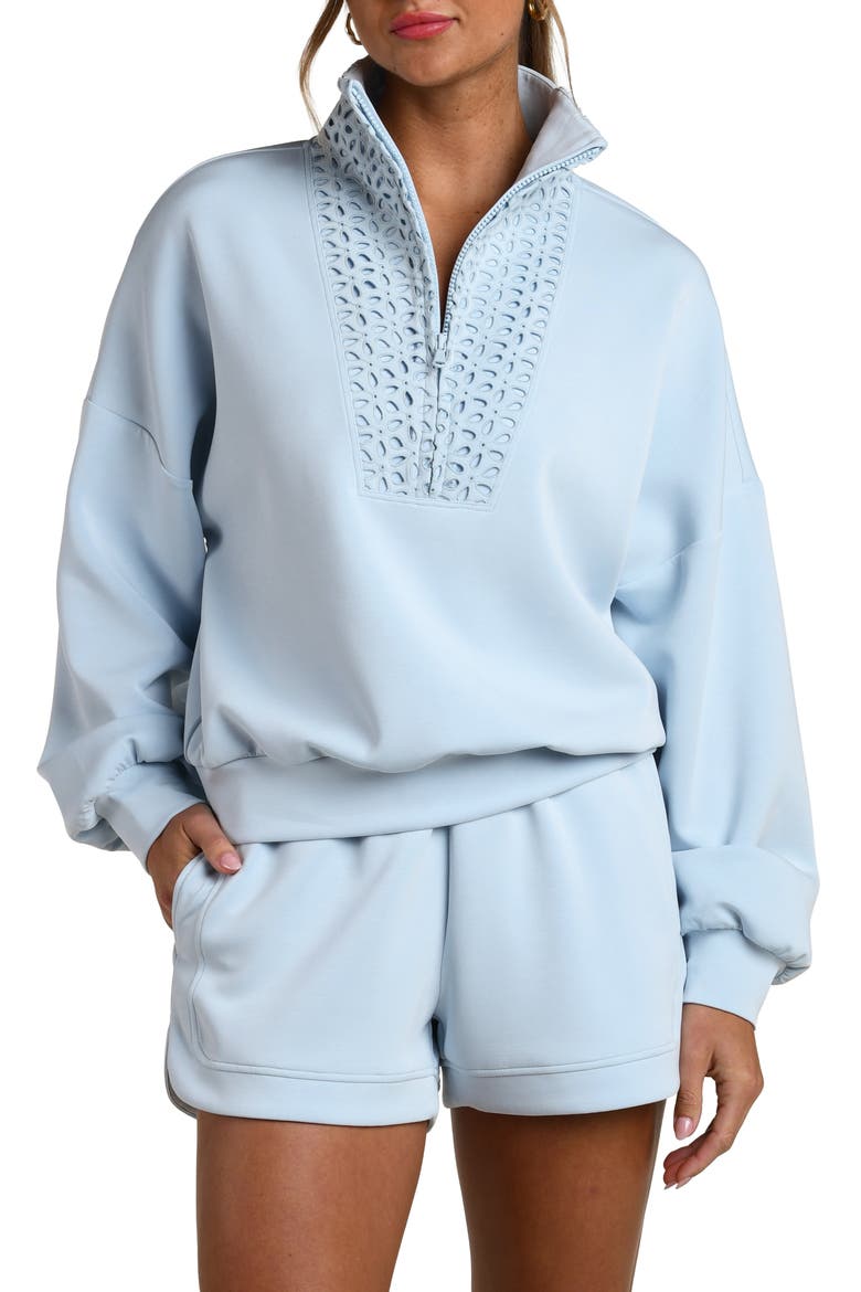 Cloudset Lounge Half Zip Top, Main, color, DRIFT
