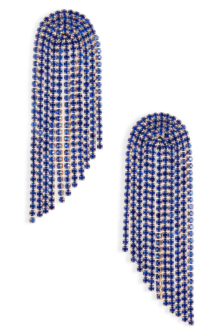 London Chain Drop Earrings, Main, color, GOLD/ SAPPHIRE BLUE