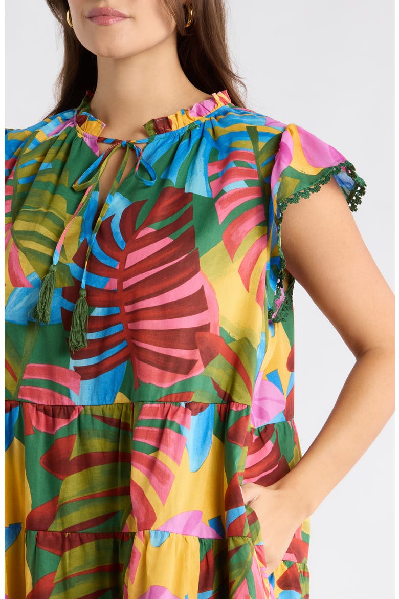 Novi Tropical Yodi Shift Minidress, Alternate, color, KELLY-MULTI