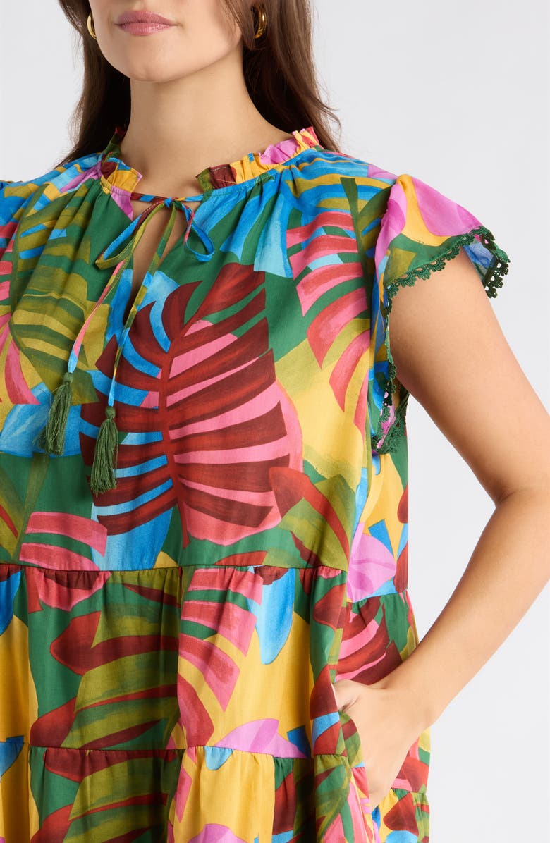 SUGARLIPS Novi Tropical Yodi Shift Minidress, Alternate, color, Kelly-Multi